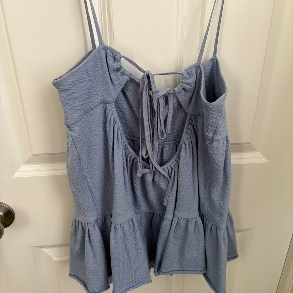 Urban Outfitters Babydoll Cami Flowy Open Back Feminine Blue Tank Women’s Med - Picture 5 of 7